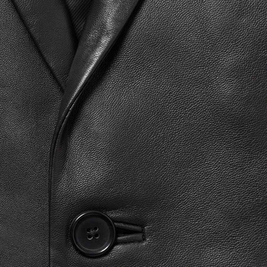 Supreme Leather Blazer (FW22) - Black - $498
