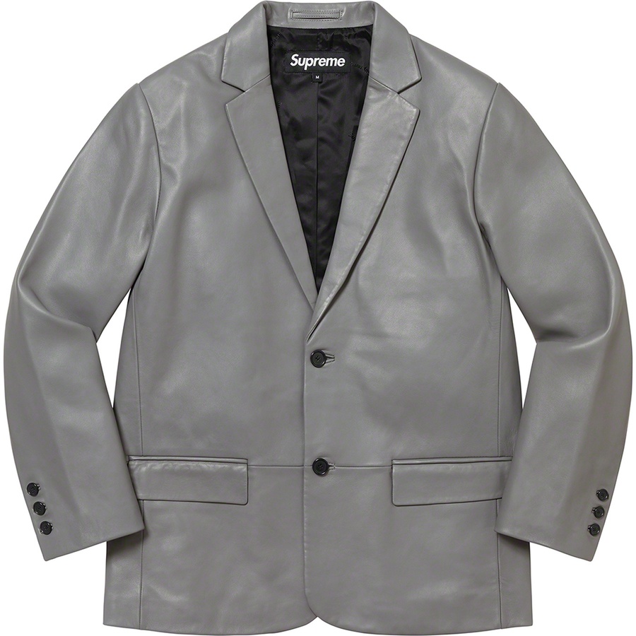 Supreme Leather Blazer (FW22) - Grey - $498