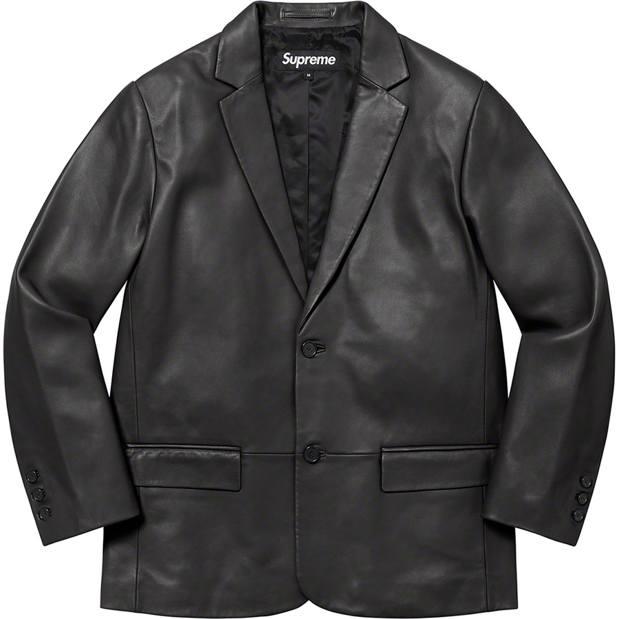 Supreme Leather Blazer (FW22) - Black - $498