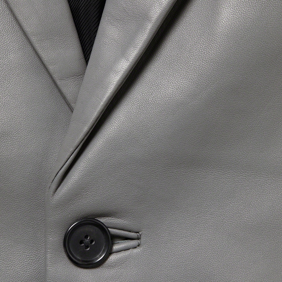 Supreme Leather Blazer (FW22) - Grey - $498