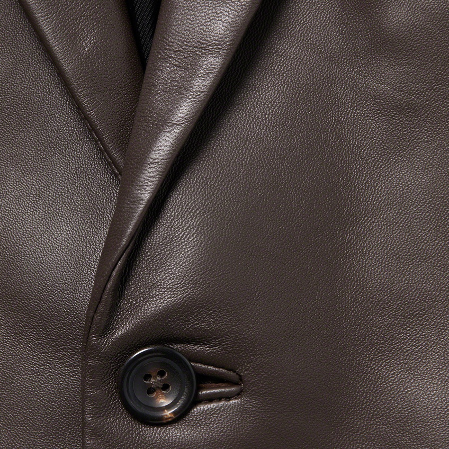 Supreme Leather Blazer (FW22) - Brown - $498