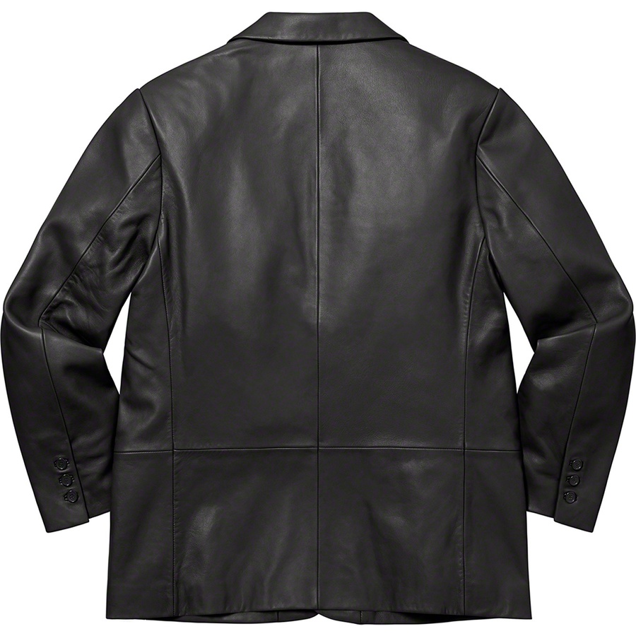 Supreme Leather Blazer (FW22) - Black - $498
