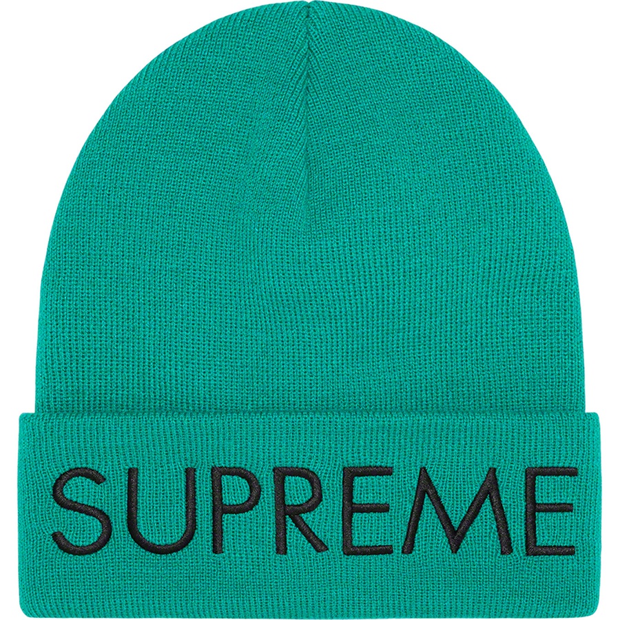 Supreme Capital Beanie (FW22) - Dark Aqua - $38