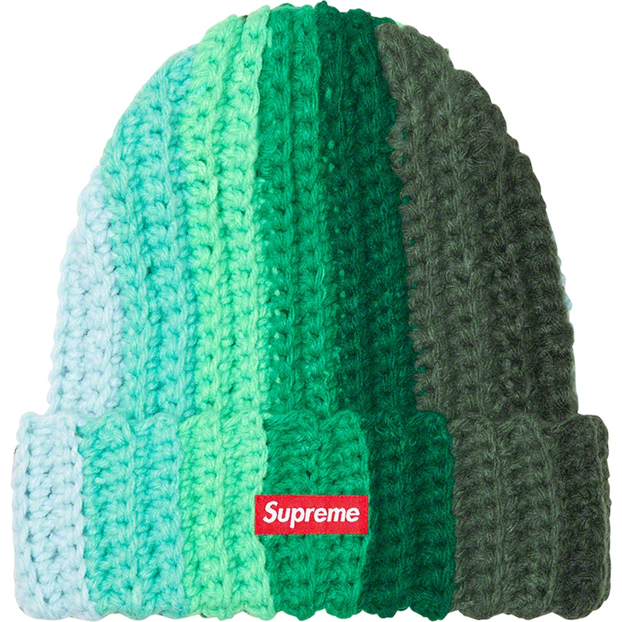Supreme Gradient Crochet Beanie (FW22) - Green - $44