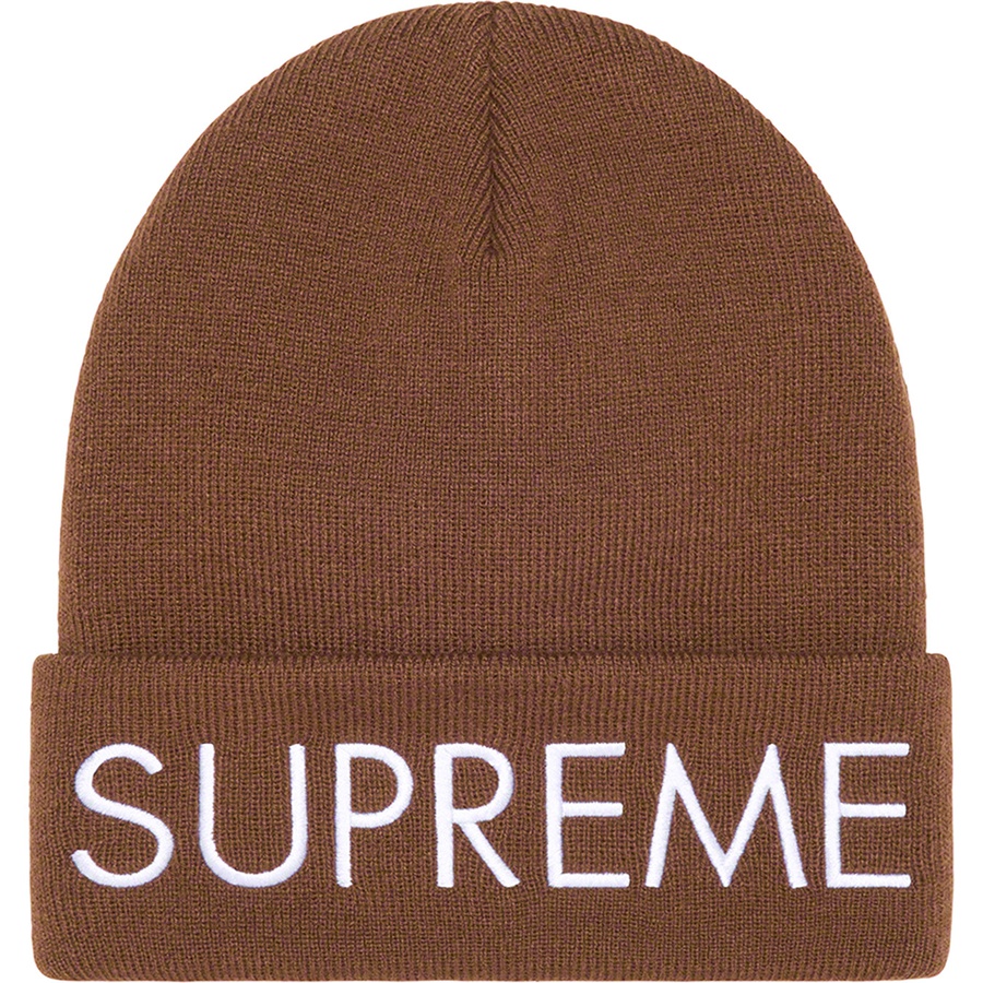 Supreme Capital Beanie (FW22) - Dark Brown - $38