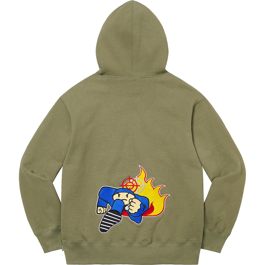 Supreme Duck Down Records Hooded Sweatshirt (FW22) - Light Olive - $178