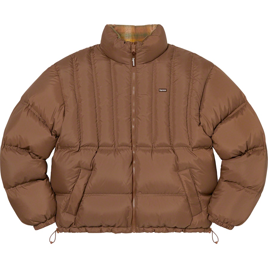 Supreme Flannel Reversible Puffer Jacket (FW22) - Brown - $298