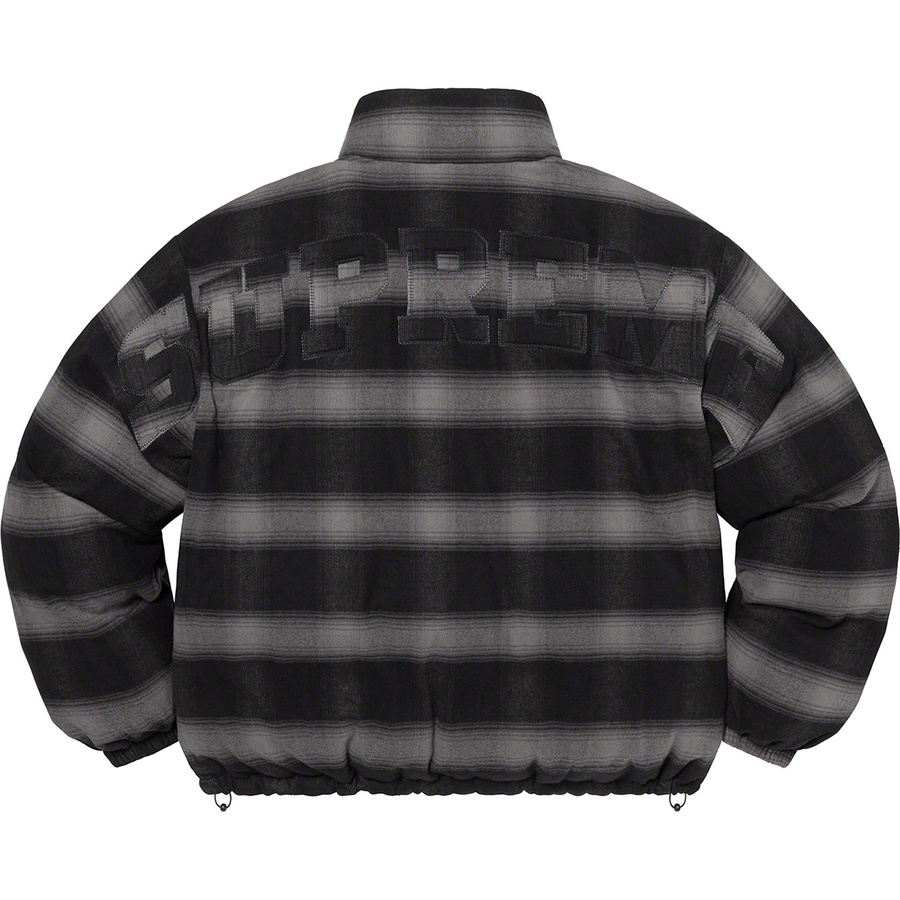 Supreme Flannel Reversible Puffer Jacket (FW22) - Black - $298