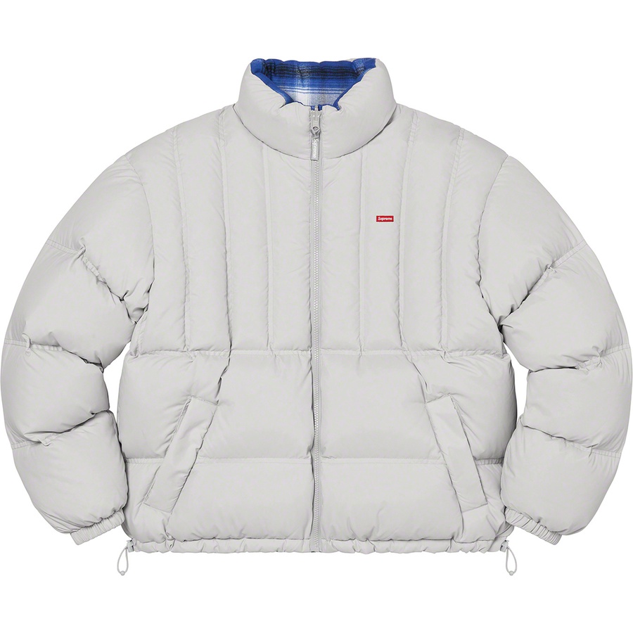 Supreme Flannel Reversible Puffer Jacket (FW22) - Grey - $298