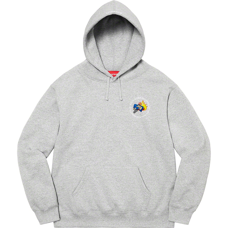 Supreme Duck Down Records Hooded Sweatshirt (FW22) - Heather Grey - $178