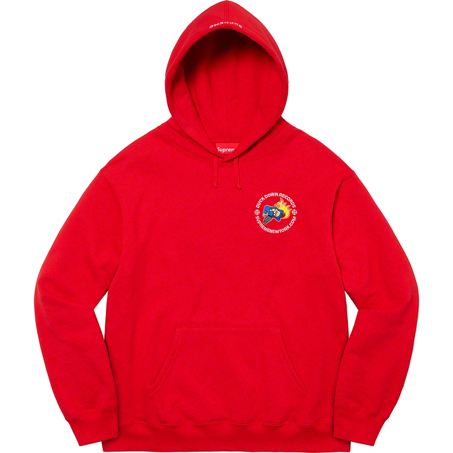 Supreme Duck Down Records Hooded Sweatshirt (FW22) - Red - $178