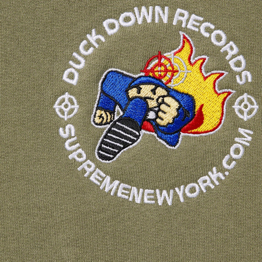 Supreme Duck Down Records Hooded Sweatshirt (FW22) - Light Olive - $178
