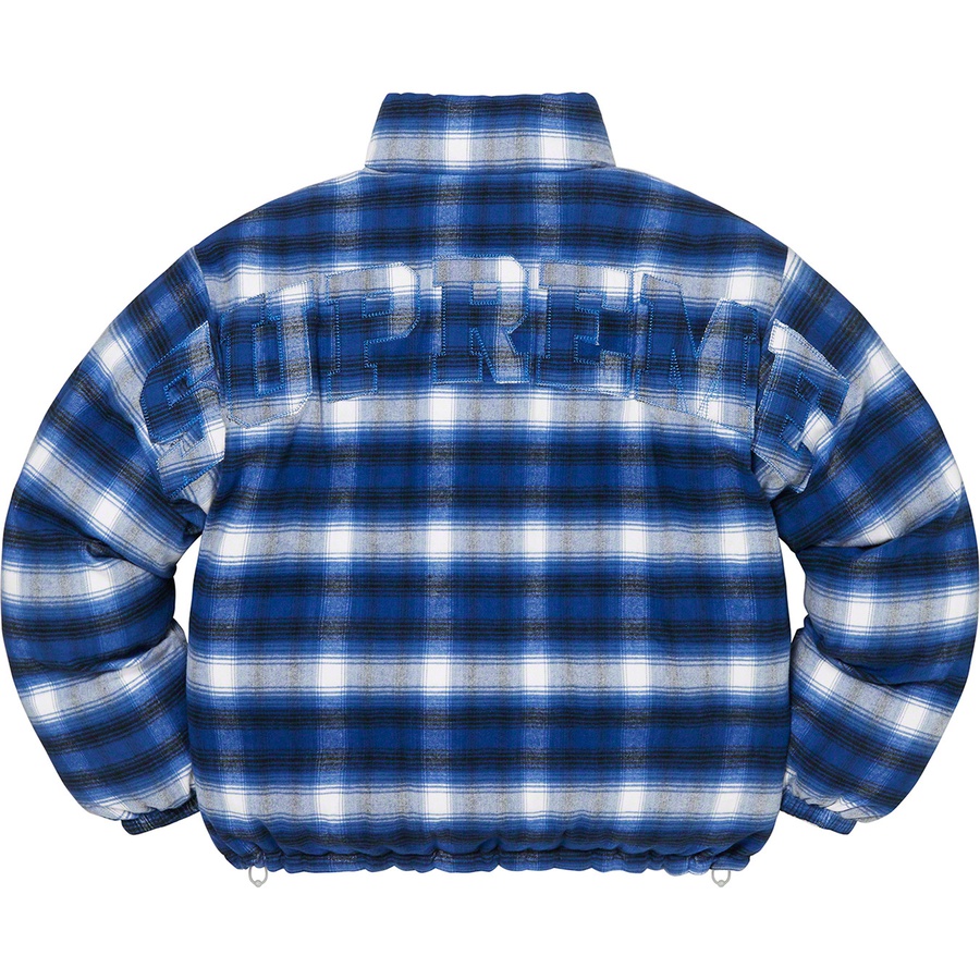 Supreme Flannel Reversible Puffer Jacket (FW22) - Grey - $298