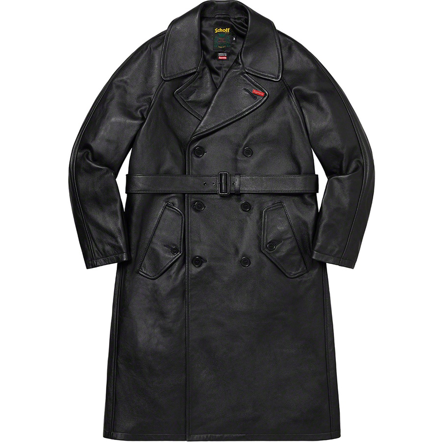 Supreme Supreme Schott Leather Trench Coat (FW22) - Black - $1498