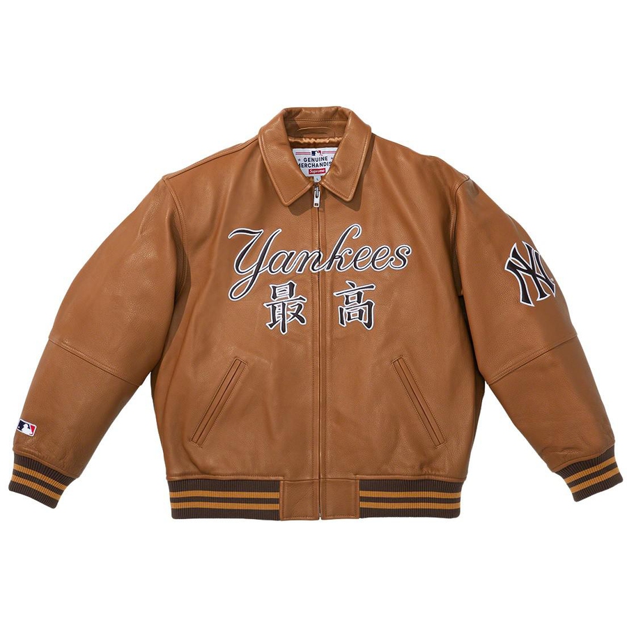 Supreme Supreme New York Yankees™ Kanji Leather Varsity Jacket (FW22) - $898