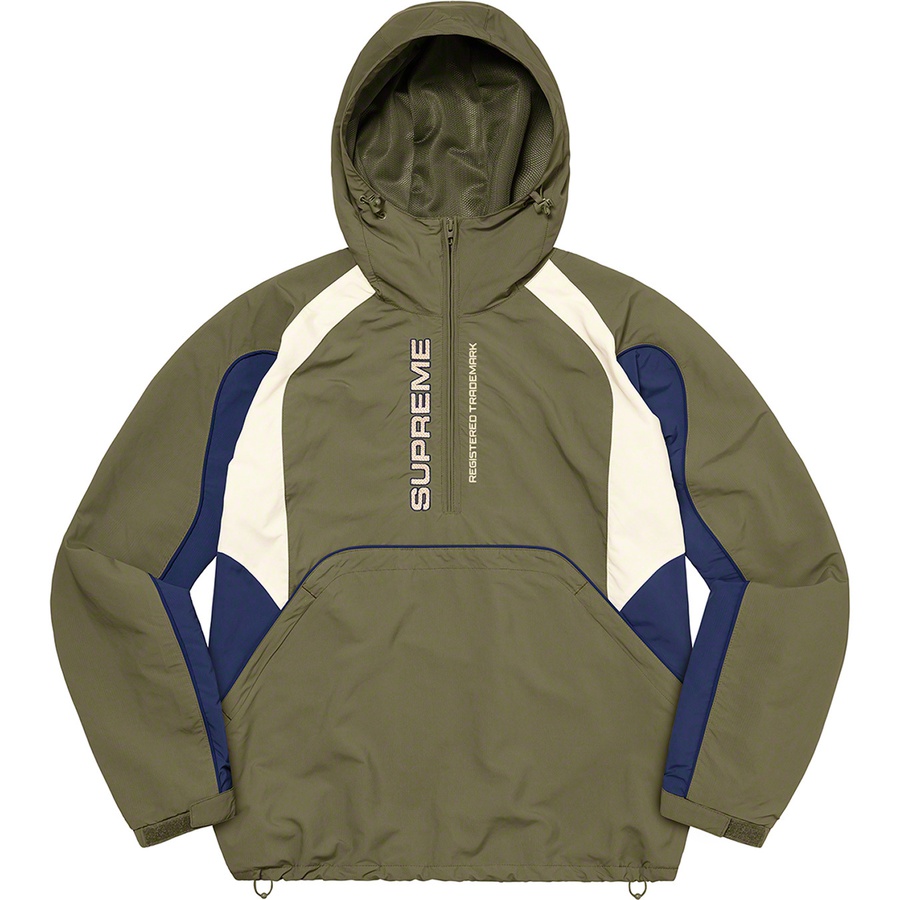Supreme Paneled Half Zip Pullover (FW22) - Olive - $178