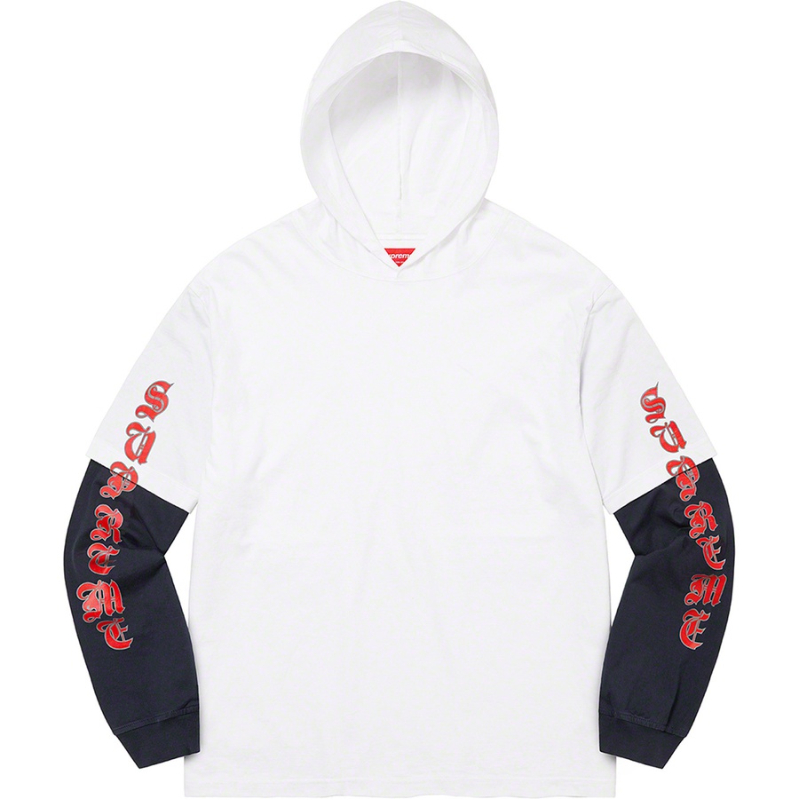 Supreme Layered Hooded L S Top (FW22) - White - $98