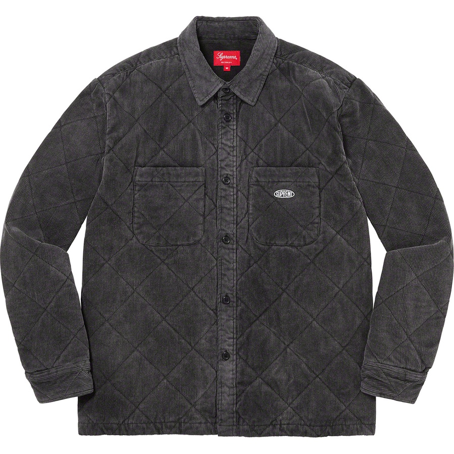 Supreme Quilted Corduroy Shirt (FW22) - Black - $148