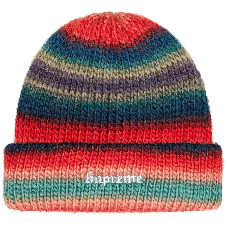 Supreme Ombre Stripe Beanie (FW22) - Navy - $44
