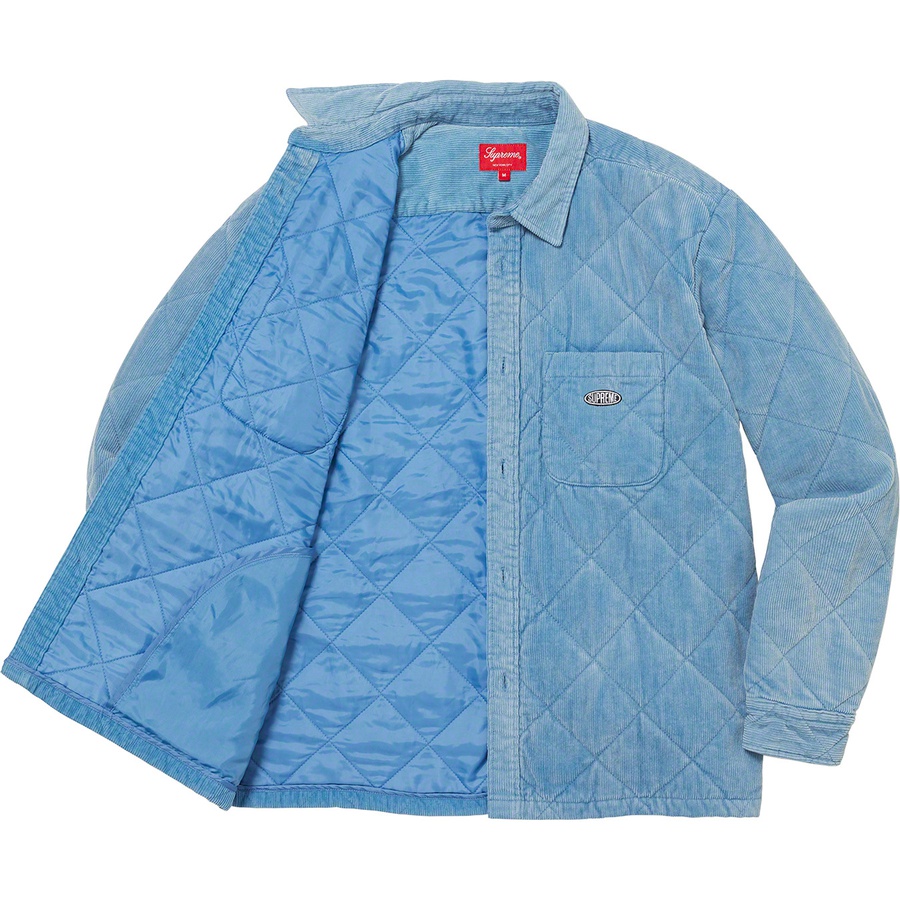 Supreme Quilted Corduroy Shirt (FW22) - Slate Blue - $148