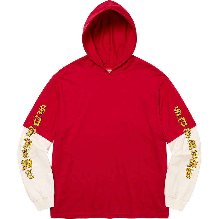 Supreme Layered Hooded L S Top (FW22) - Red - $98