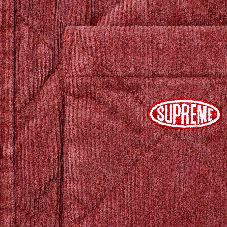 Supreme Quilted Corduroy Shirt (FW22) - Rust - $148