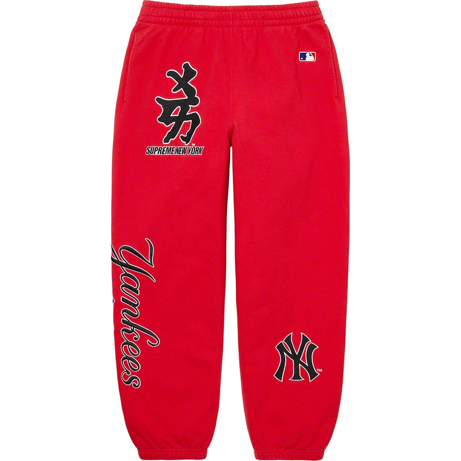 Supreme Supreme New York Yankees™ Kanji Sweatpant (FW22) - Red - $178