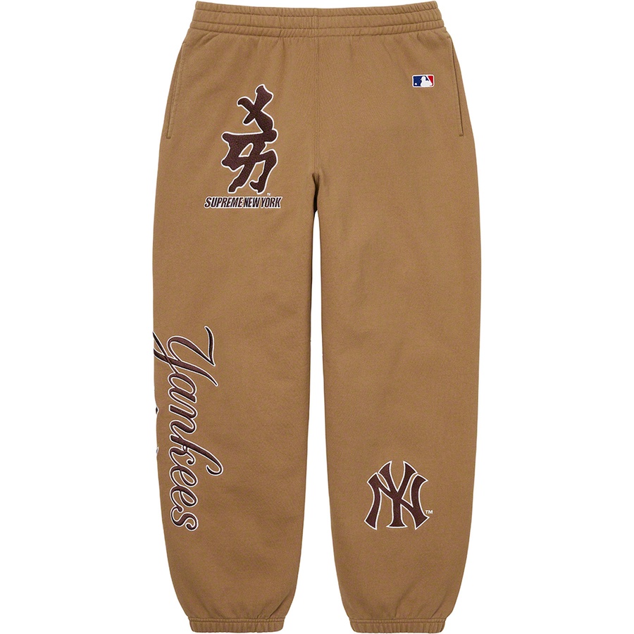 Supreme Supreme New York Yankees™ Kanji Sweatpant (FW22) - Dark Khaki - $178