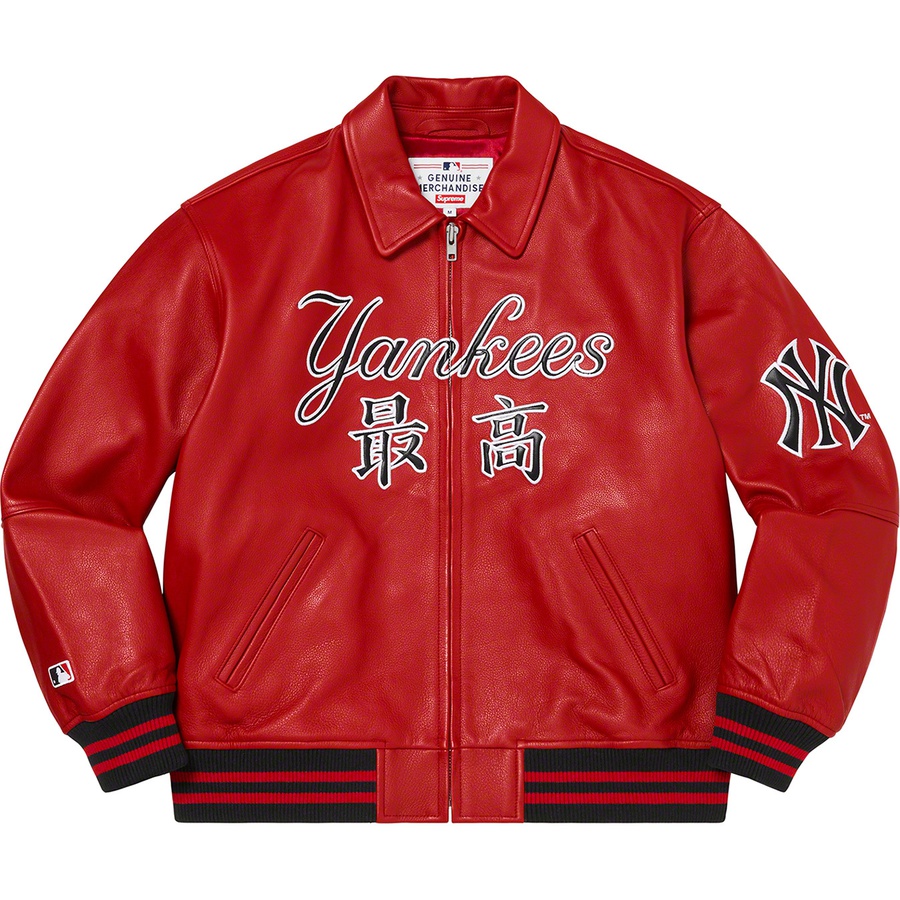 Supreme Supreme New York Yankees™ Kanji Leather Varsity Jacket (FW22) - Red - $898