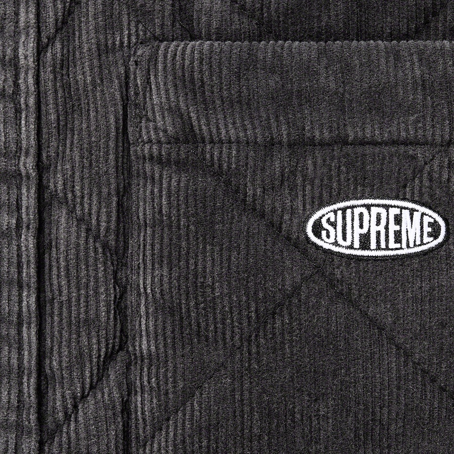 Supreme Quilted Corduroy Shirt (FW22) - Black - $148