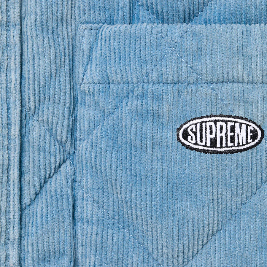 Supreme Quilted Corduroy Shirt (FW22) - Slate Blue - $148