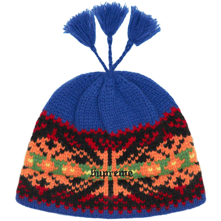 Supreme Tassel Beanie (FW22) - Royal - $48