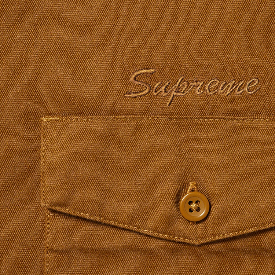 Supreme Raymond Pettibon Work Shirt (FW22) - Washed Brown - $148