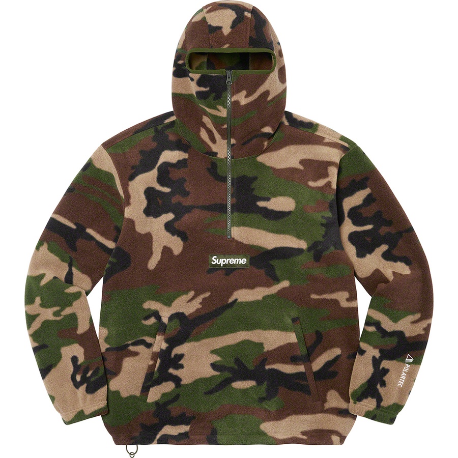 Supreme Polartec Facemask Half Zip Pullover (FW22) - Woodland Camo - $148