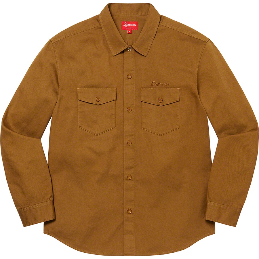 Supreme Raymond Pettibon Work Shirt (FW22) - Washed Brown - $148