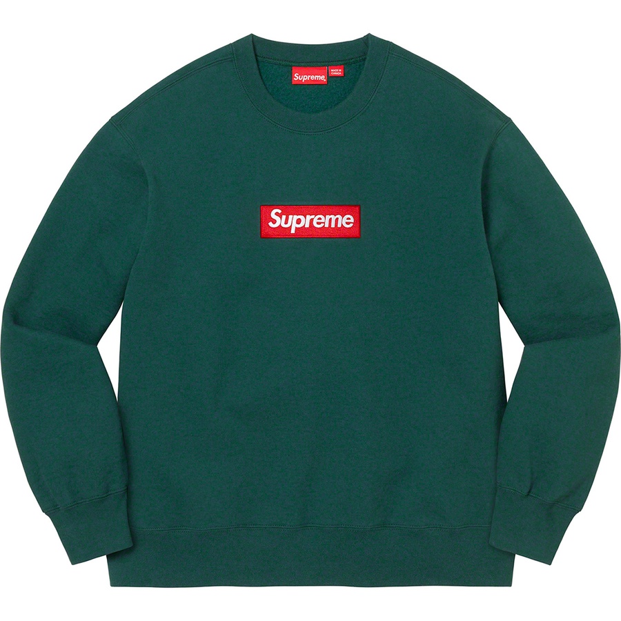 Supreme Box Logo Crewneck (FW22) - Dark Pine - $158