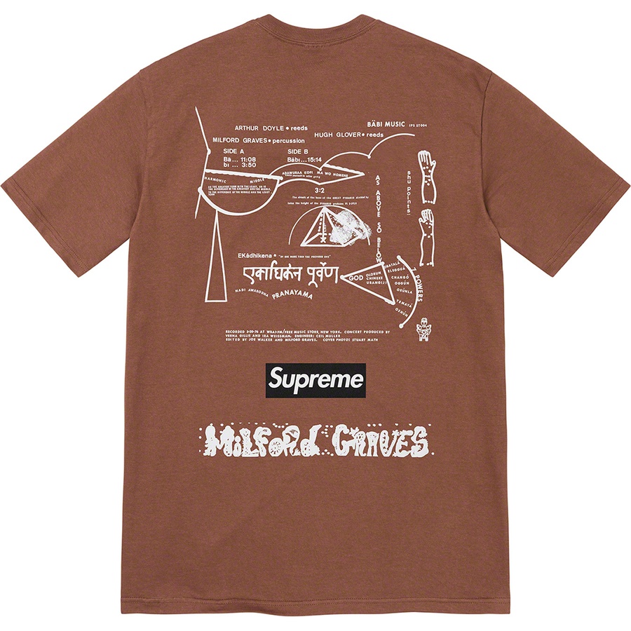 Supreme Milford Graves Tee (FW22) - Brown - $44