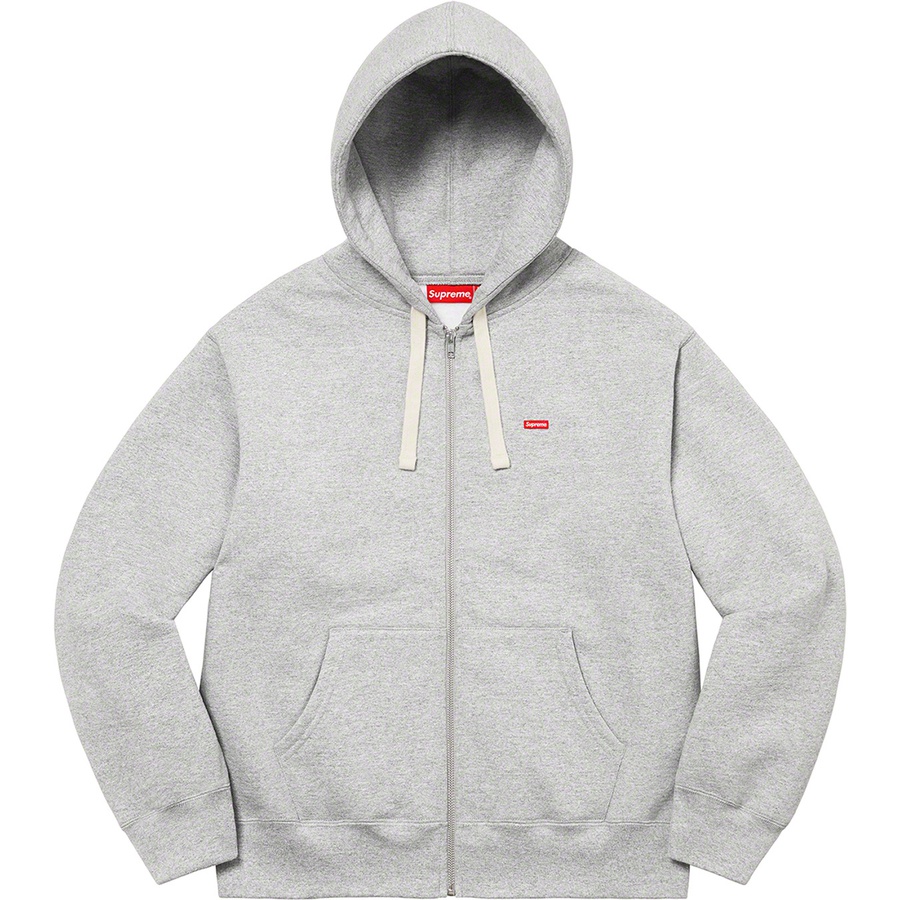 Supreme Small Box Drawcord Zip Up Hooded Sweatshirt (FW22) - Heather Grey - $158