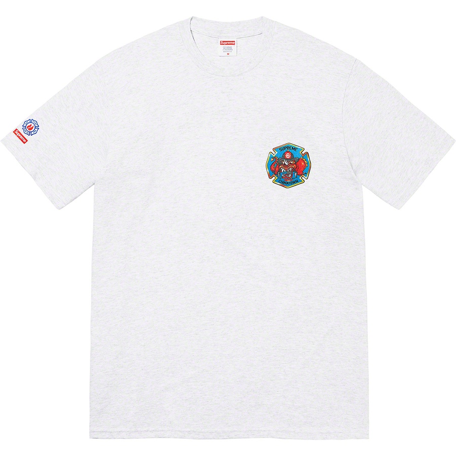 Supreme FDNY Engine 9 Tee (FW22) - Ash Grey - $48