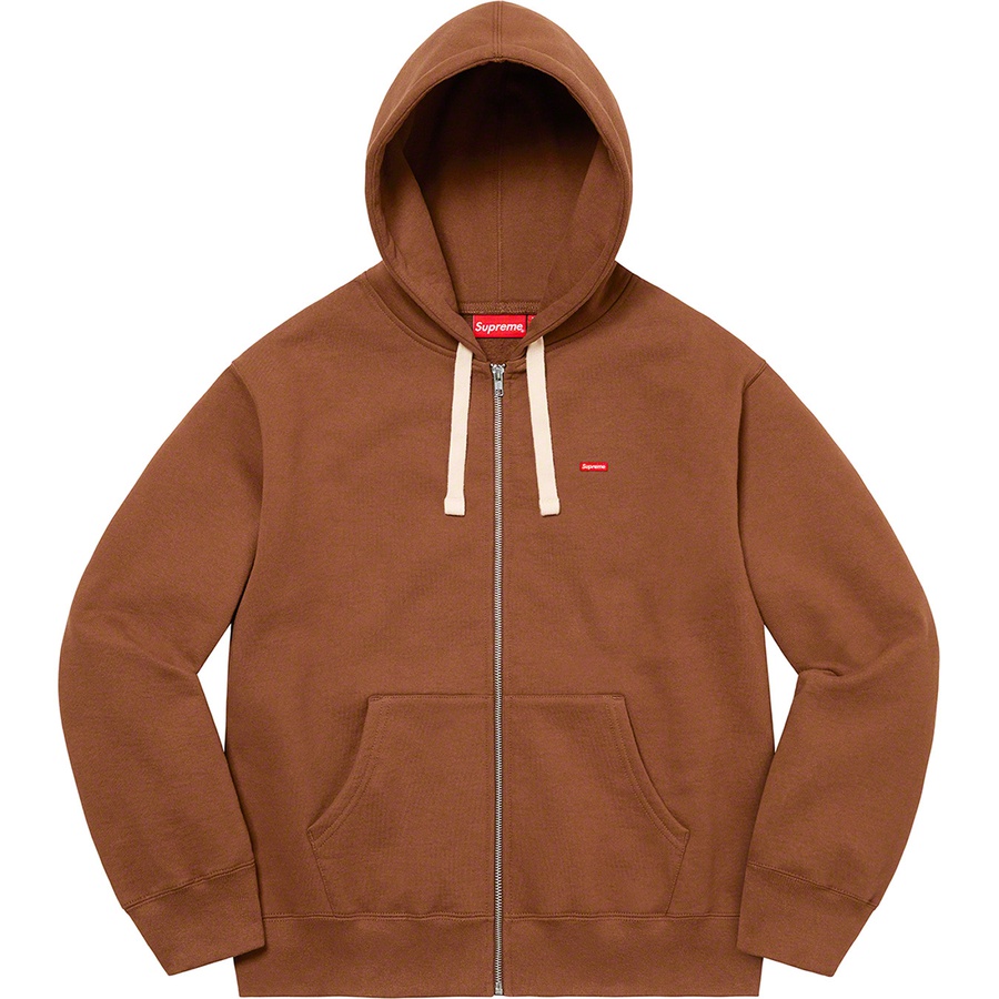 Supreme Small Box Drawcord Zip Up Hooded Sweatshirt (FW22) - Brown - $158