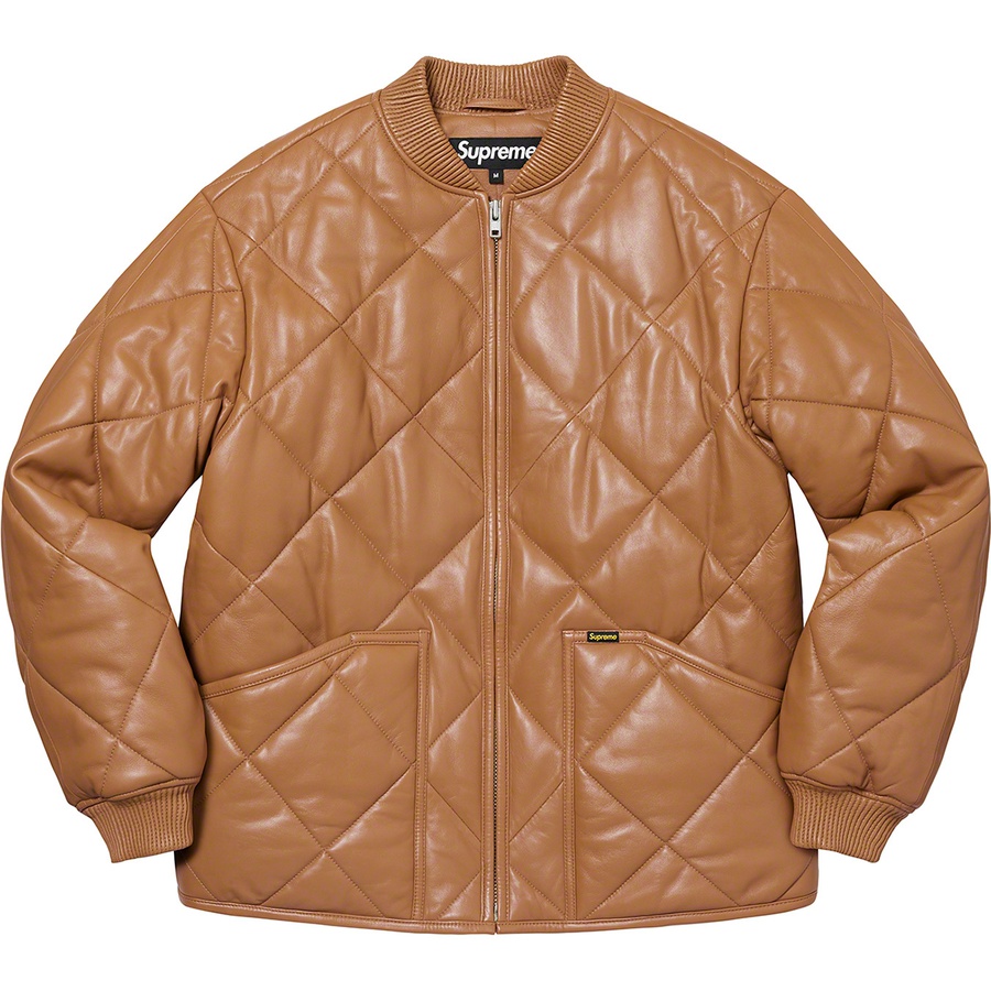 Supreme Quilted Leather Work Jacket (FW22) - Tan - $598