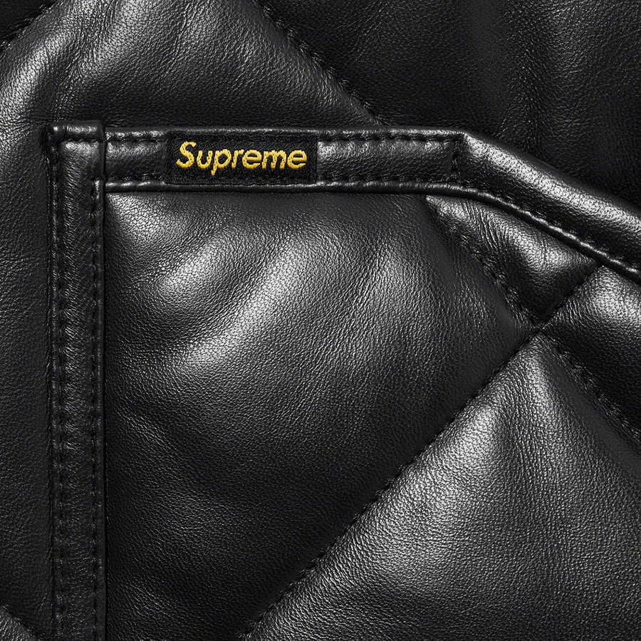 Supreme Quilted Leather Work Jacket (FW22) - Black - $598