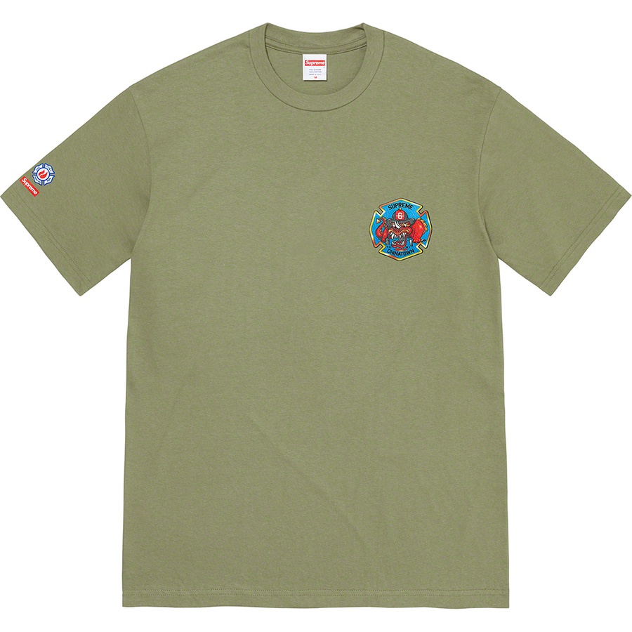 Supreme FDNY Engine 9 Tee (FW22) - Light Olive - $48