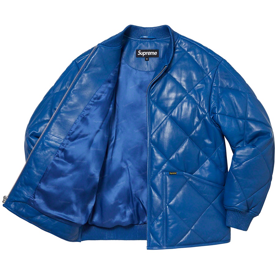 Supreme Quilted Leather Work Jacket (FW22) - Royal - $598