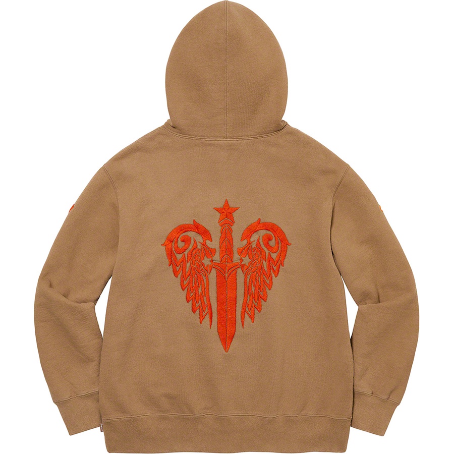 Supreme Supreme The Great China Wall Sword Hooded Sweatshirt (FW22) - Dark Khaki - $198
