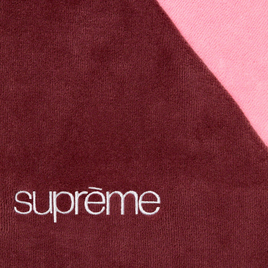 Supreme Paneled Velour L S Polo (FW22) - Cardinal - $118