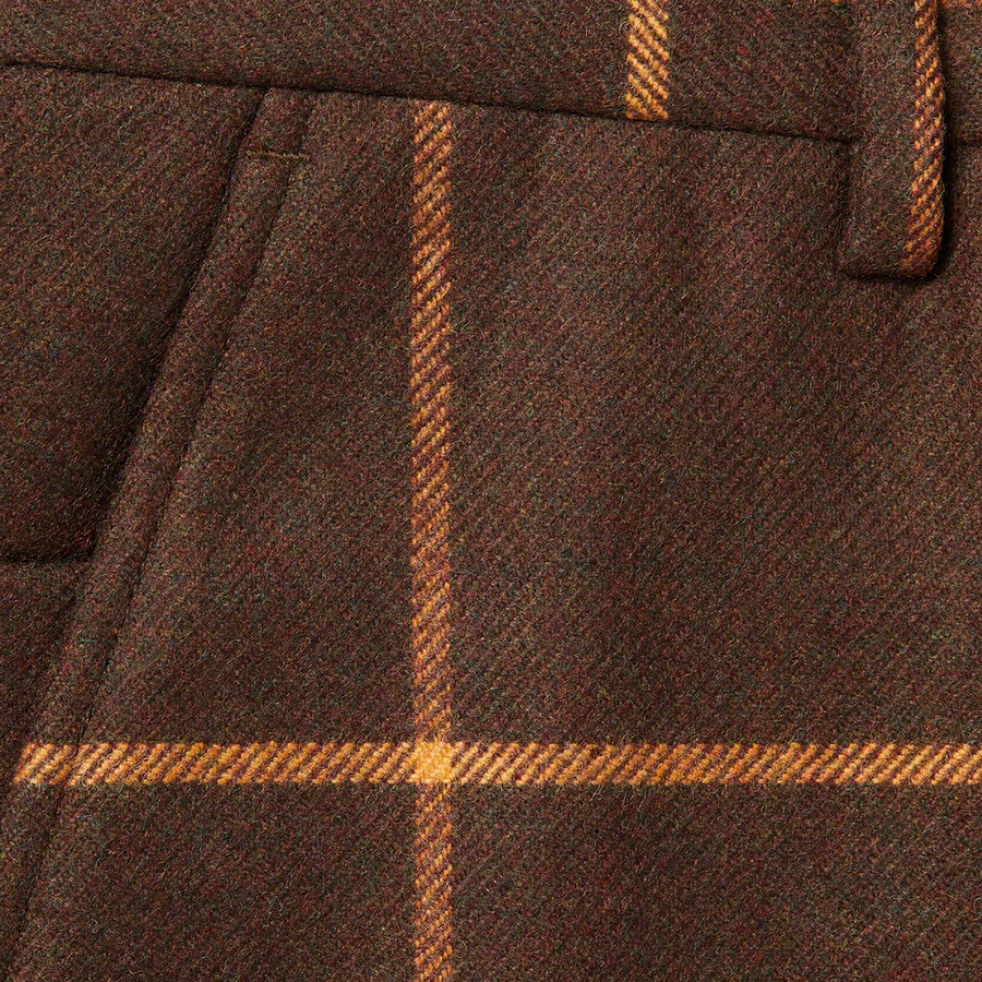 Supreme Windowpane Wool Trouser (FW22) - Brown - $178