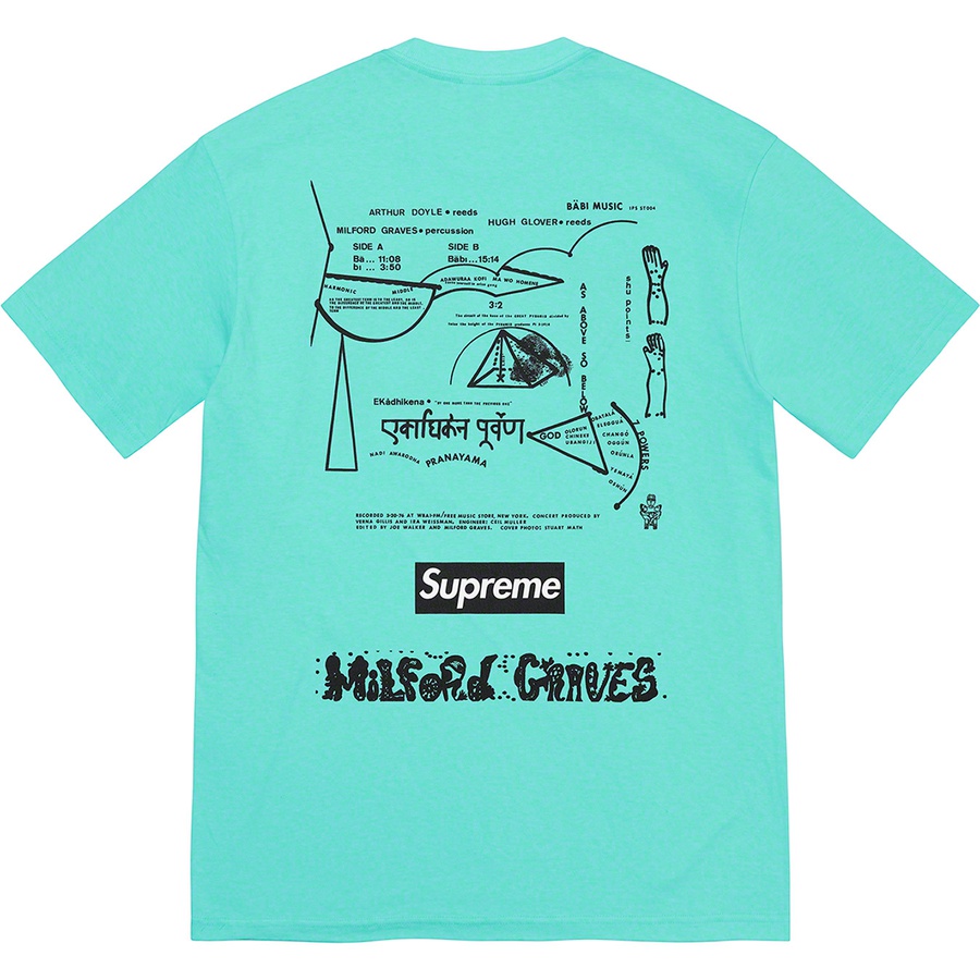 Supreme Milford Graves Tee (FW22) - Teal - $44
