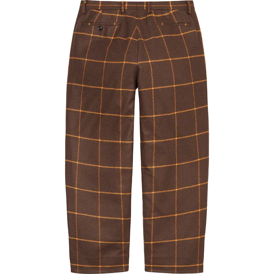 Supreme Windowpane Wool Trouser (FW22) - Brown - $178