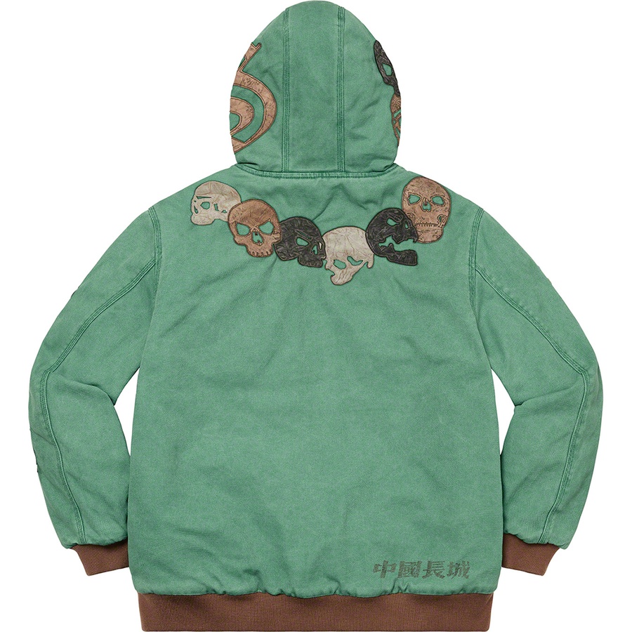 Supreme Supreme The Great China Wall Hooded Work Jacket (FW22) - Washed Green - $398